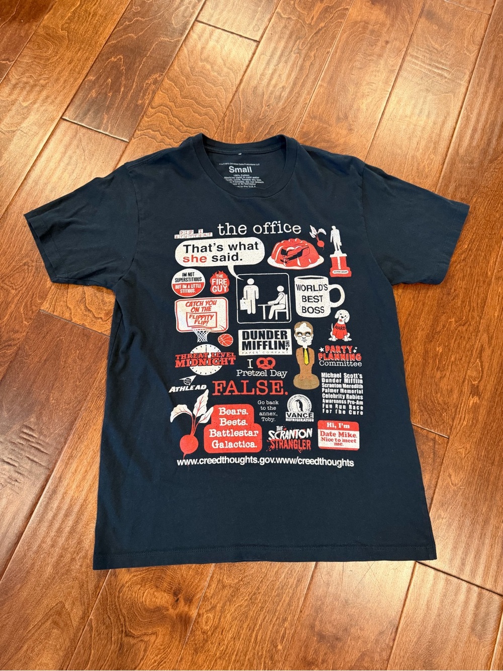 The Office Themed Graphic Tee - Navy Blue | Official Quote Print - Men’s Small